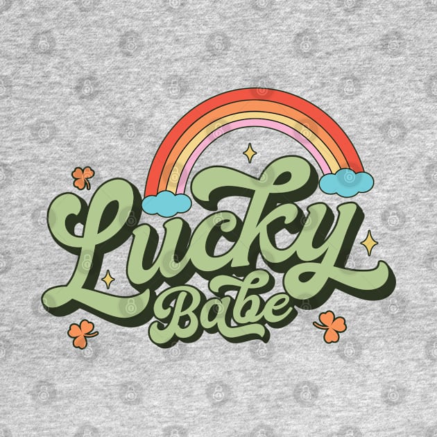 Retro Lucky Babe Rainbow St Patricks Day by Fitastic